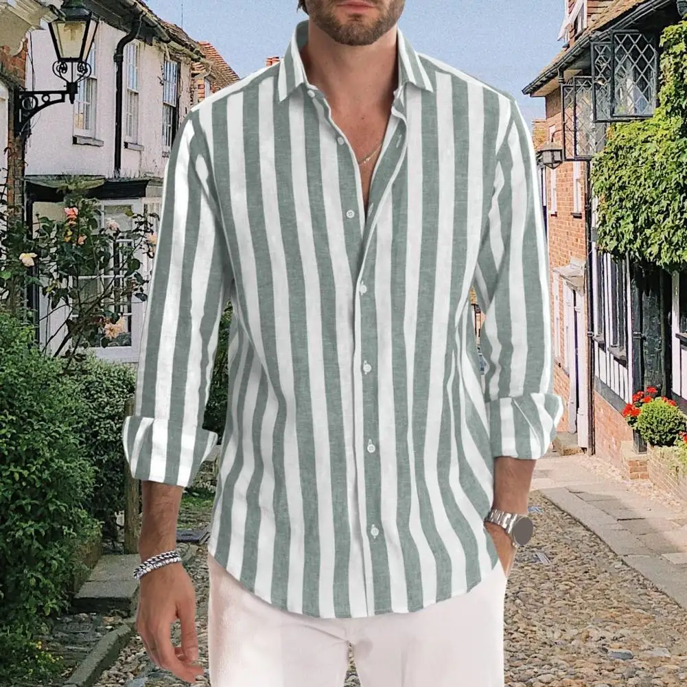 Refined Urban Style Men Shirt Men's Striped Print Cardigan with Turn-down Collar for Casual Daily Wear in Spring Fall for Men
Refined Urban Style Men Shirt Men's Striped Print Cardigan with Turn-down Collar for Casual Daily Wear in Spring Fall for Men