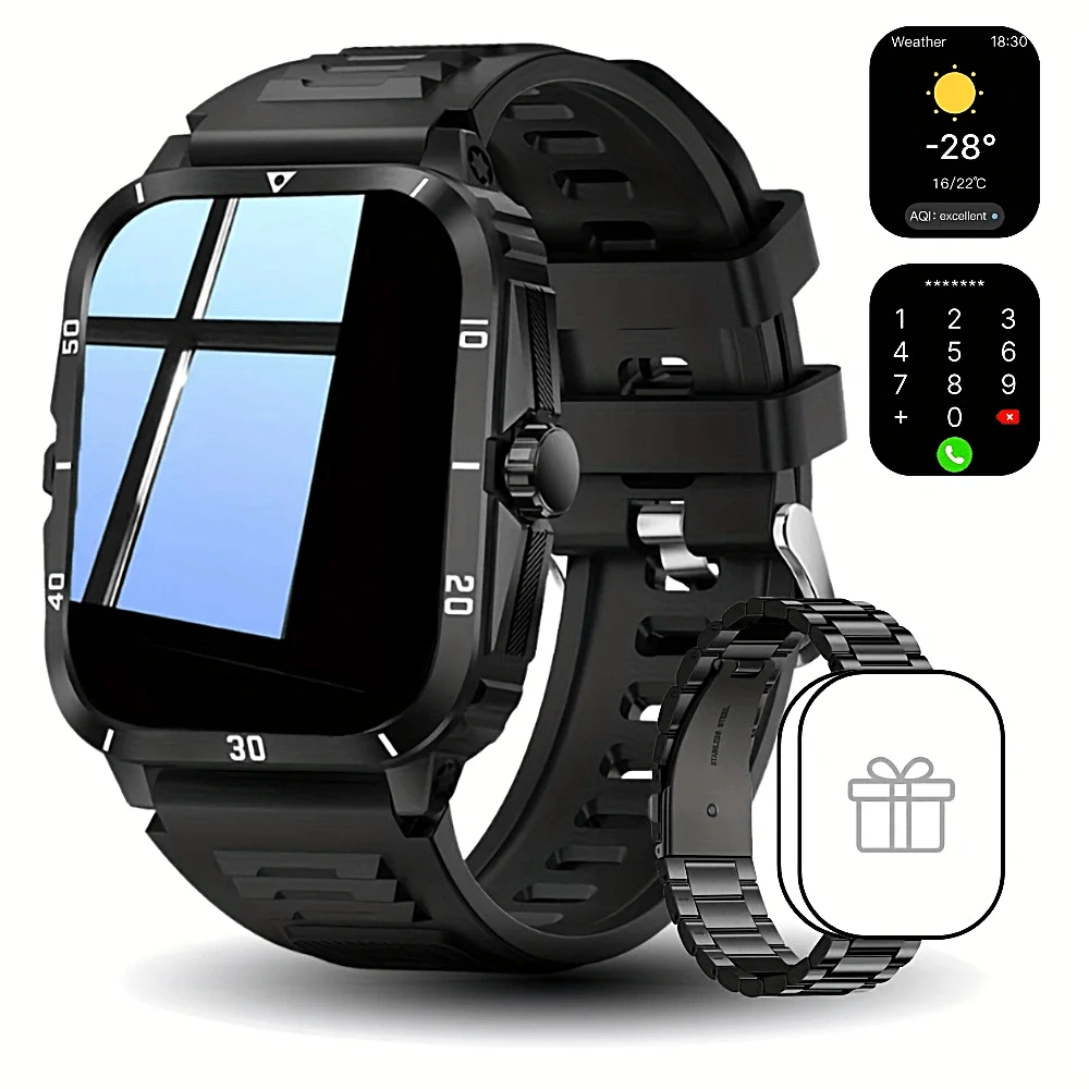 Smart watch for men 1.81-inch HD touch screen with wireless calls music control weather push and many other Men's smart watch
Smart watch for men 1.81-inch HD touch screen with wireless calls music control weather push and many other Men's smart watch