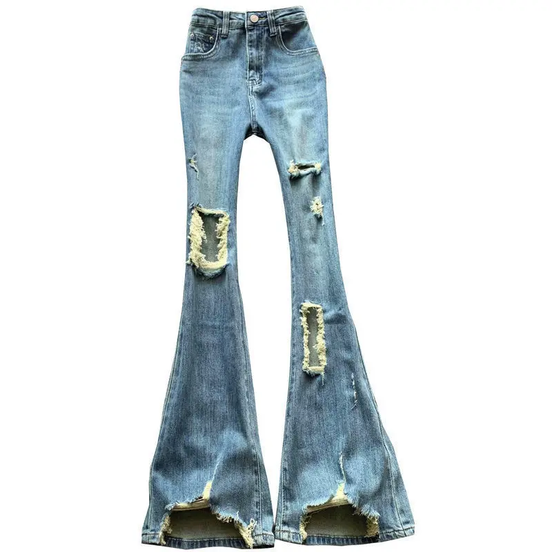 American Ripped Micro Flared Jeans Women's Summer Thin High Waist Design Sense of Small Man Rough Edge Slim Straight Leg Pants
American Ripped Micro Flared Jeans Women's Summer Thin High Waist Design Sense of Small Man Rough Edge Slim Straight Leg Pants