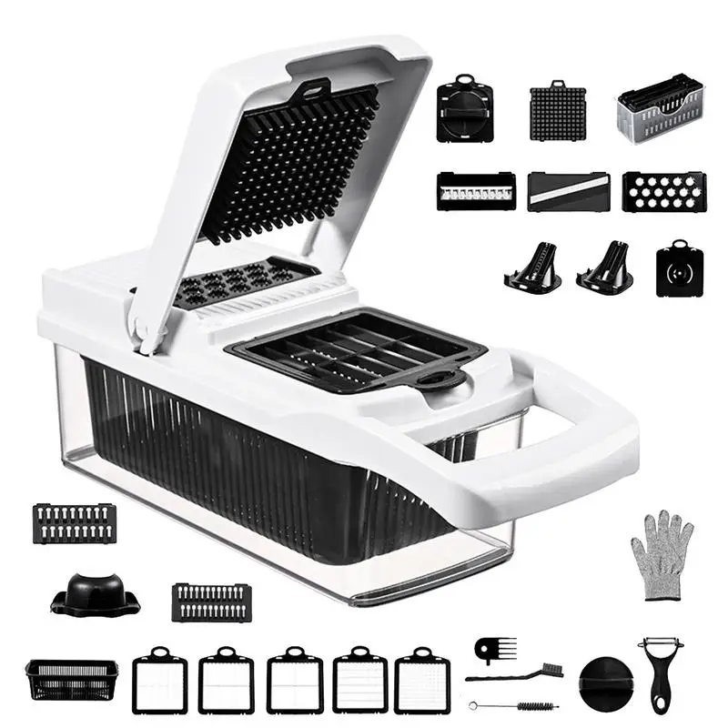 Multifunctional Vegetable Chopper Handle Food Grate Food Chopper Slicer Fruit Potato Peeler Carrot Grater with 26 accessories
Multifunctional Vegetable Chopper Handle Food Grate Food Chopper Slicer Fruit Potato Peeler Carrot Grater with 26 accessories