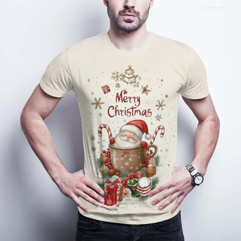 High-end 100% Cotton Christmas Fun Fashion Men's T Shirt Santa Claus Round Neck Casual T Shirts Christmas Holiday Classic Top
High-end 100% Cotton Christmas Fun Fashion Men's T Shirt Santa Claus Round Neck Casual T Shirts Christmas Holiday Classic Top