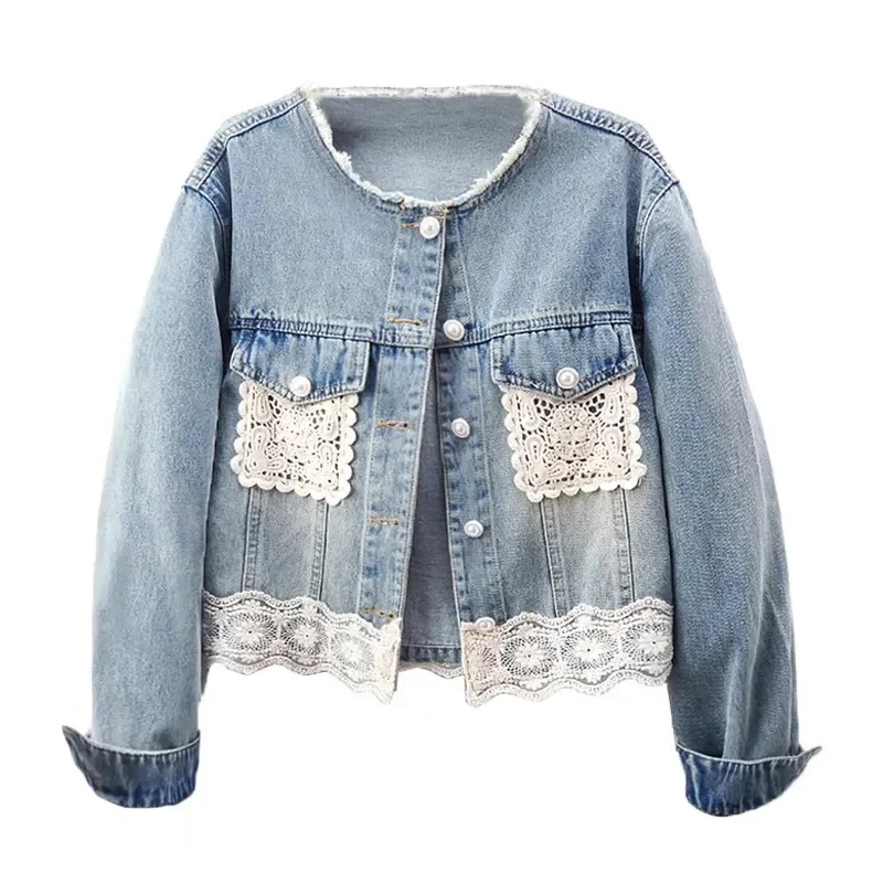 2025 New Color Matching Denim Jacket Female Spring And Autumn Blue Short Shoulder Round Neck Jacket Super Nice
2025 New Color Matching Denim Jacket Female Spring And Autumn Blue Short Shoulder Round Neck Jacket Super Nice