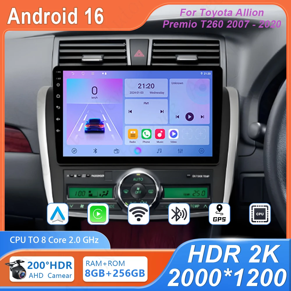 Android-магнитола для Toyota Allion Premio T260 2007-2020 с GPS-навигацией, без DVD, 2DIN, автомобильная аудиосистема
Android-магнитола для Toyota Allion Premio T260 2007-2020 с GPS-навигацией, без DVD, 2DIN, автомобильная аудиосистема