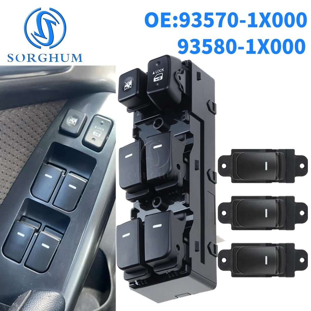 SORGHUM Car Auto 93570-1X000 93580-1X000 Electric Power Master Window Control Switch Button For Kia FORTE Cerato 2010 2011 2012
SORGHUM Car Auto 93570-1X000 93580-1X000 Electric Power Master Window Control Switch Button For Kia FORTE Cerato 2010 2011 2012