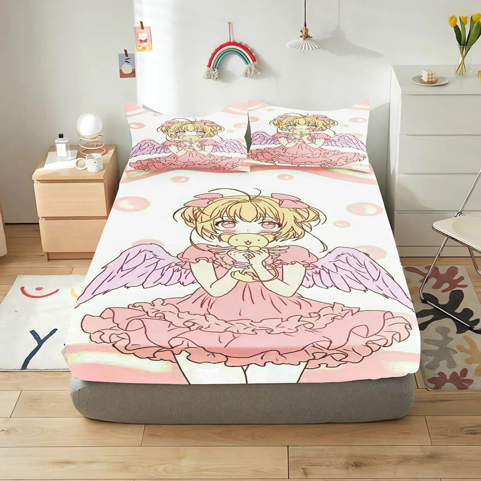 Cardcaptor Sakura Cartoon Fitted Sheet Cover for Teenager, Elastic Bedding, Cute Digital Printing Sheets, Bedding Children
Cardcaptor Sakura Cartoon Fitted Sheet Cover for Teenager, Elastic Bedding, Cute Digital Printing Sheets, Bedding Children