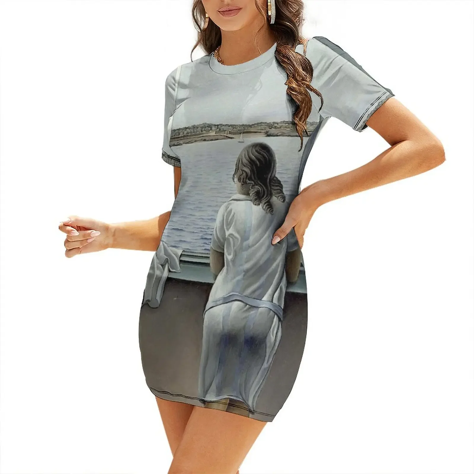 WOMAN IN THE WINDOW : Vintage 1925 Painting Print Short-Sleeved Dress womans clothing women's evening dresses summer dress daily
WOMAN IN THE WINDOW : Vintage 1925 Painting Print Short-Sleeved Dress womans clothing women's evening dresses summer dress daily