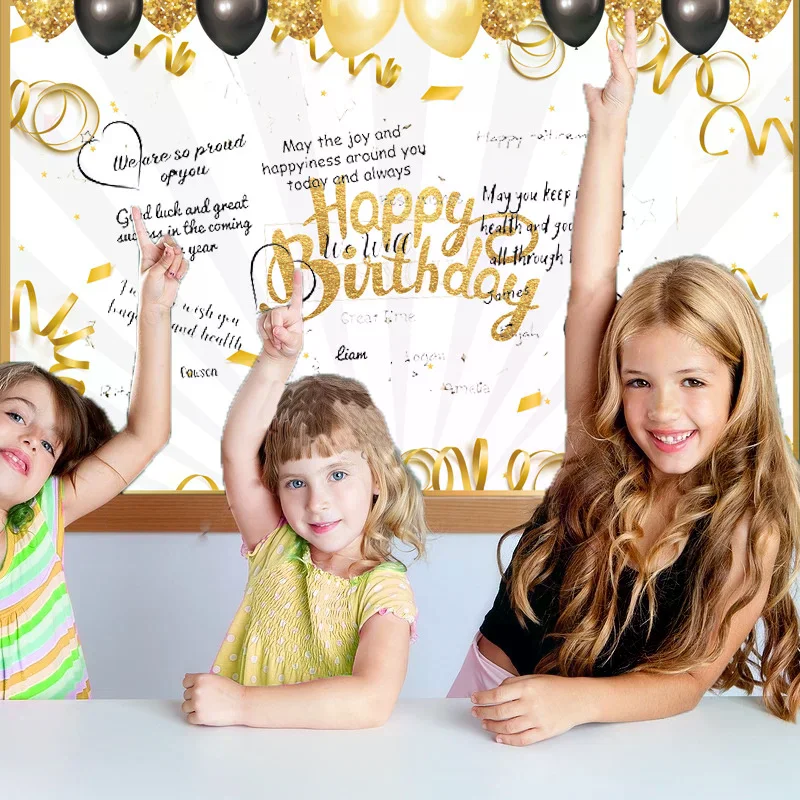 New Happy Birthday Black Gold Giant Birthday Guestbook Message Card
New Happy Birthday Black Gold Giant Birthday Guestbook Message Card