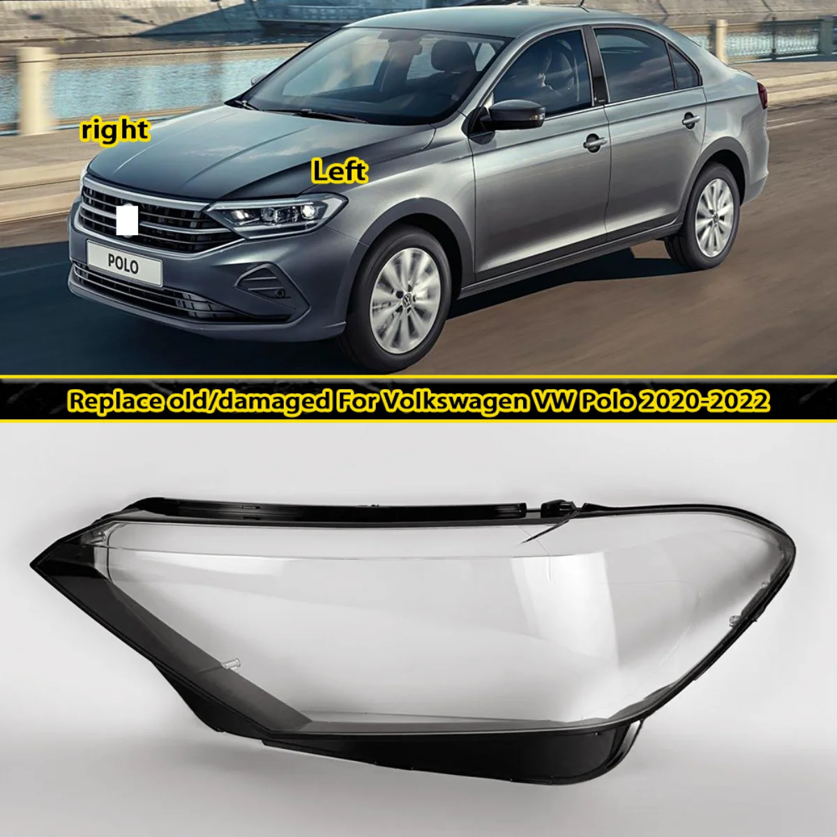 For Volkswagen VW Polo 2020-2022 (Russian version)Headlamp Cover Headlight Shell Lens Plexiglass Replace Original Lampshade
For Volkswagen VW Polo 2020-2022 (Russian version)Headlamp Cover Headlight Shell Lens Plexiglass Replace Original Lampshade