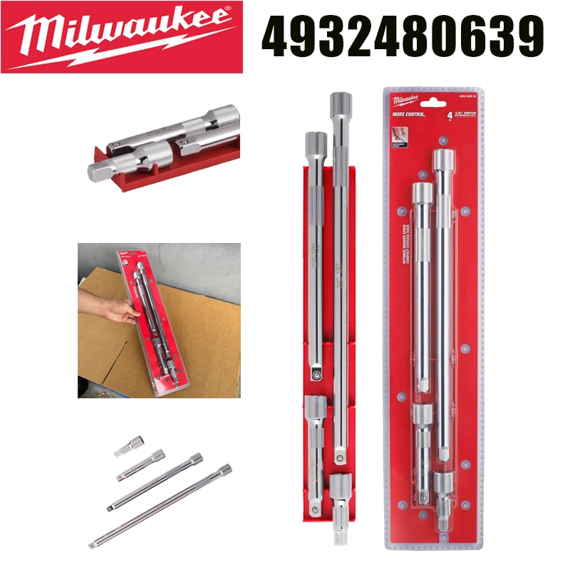 Milwaukee 4932480639 1/2" Drive 4PCS Socket Extension Bar Set Knurled Anti-Slip Grip Ratchet Extensions with Storage Organizer
Milwaukee 4932480639 1/2" Drive 4PCS Socket Extension Bar Set Knurled Anti-Slip Grip Ratchet Extensions with Storage Organizer