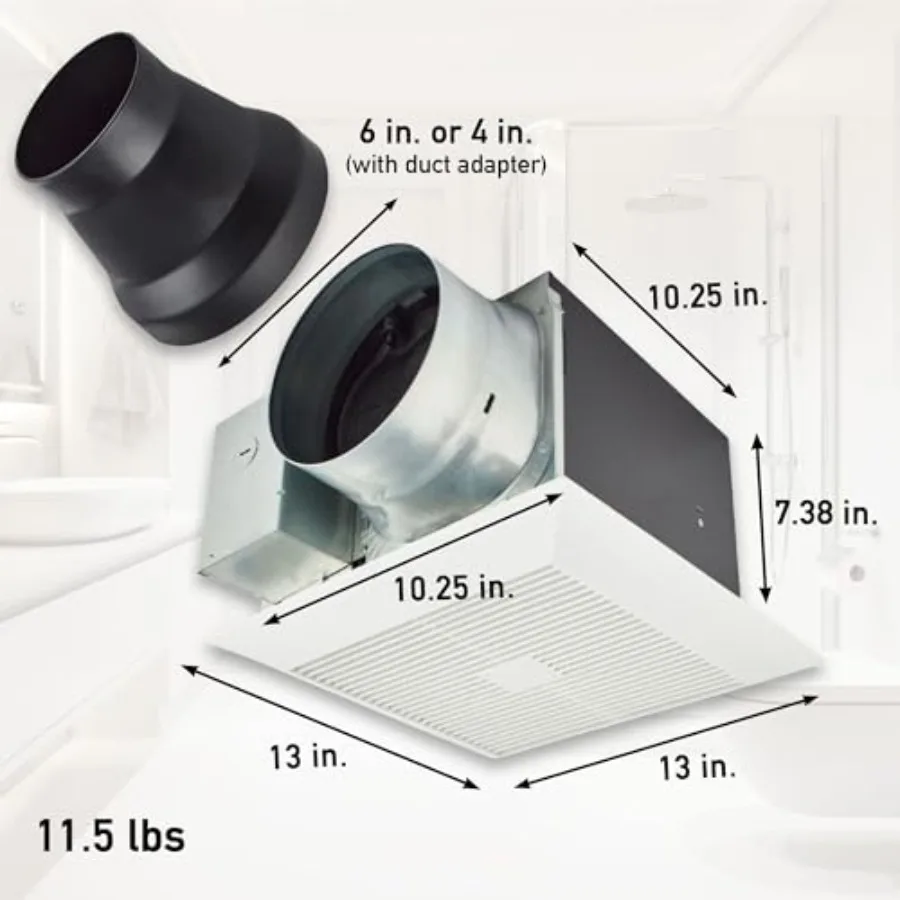 Select Dual Speed Ceiling Mount Exhaust Fan, Customizable, 30 to 110 CFM, FV-0511VKS3
Select Dual Speed Ceiling Mount Exhaust Fan, Customizable, 30 to 110 CFM, FV-0511VKS3
