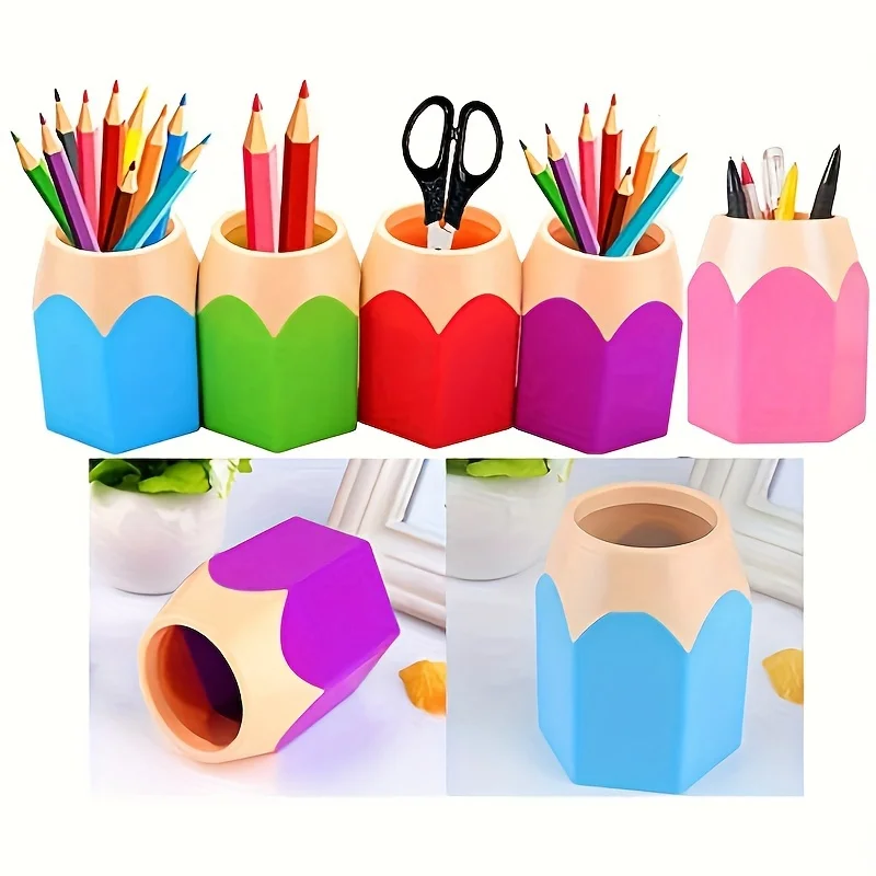 5pcs Pencil Shaped Pen Holders, Desk Cute Pencil Organizer, Colorful Pencil Holder, Pencil Creative Cartoon Stationery Rack, Pe
5pcs Pencil Shaped Pen Holders, Desk Cute Pencil Organizer, Colorful Pencil Holder, Pencil Creative Cartoon Stationery Rack, Pe