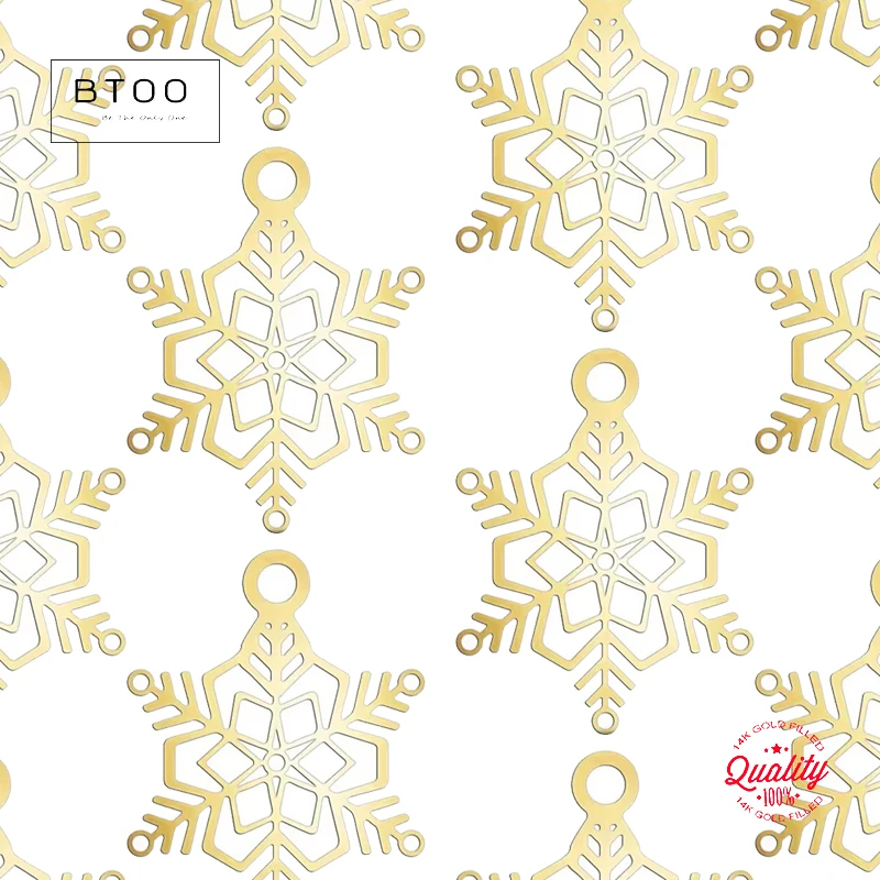 14K Gold Filled Snowflake Charm Tarnish Resistant for DIY Jewelry Making Suitable for Bracelets And Necklaces Charm
14K Gold Filled Snowflake Charm Tarnish Resistant for DIY Jewelry Making Suitable for Bracelets And Necklaces Charm