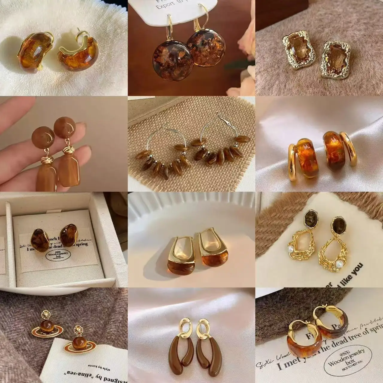 French Vintage Stud Earrings Caramel Amber Gradient Beaded Maillard Style Unique Premium for Women
French Vintage Stud Earrings Caramel Amber Gradient Beaded Maillard Style Unique Premium for Women