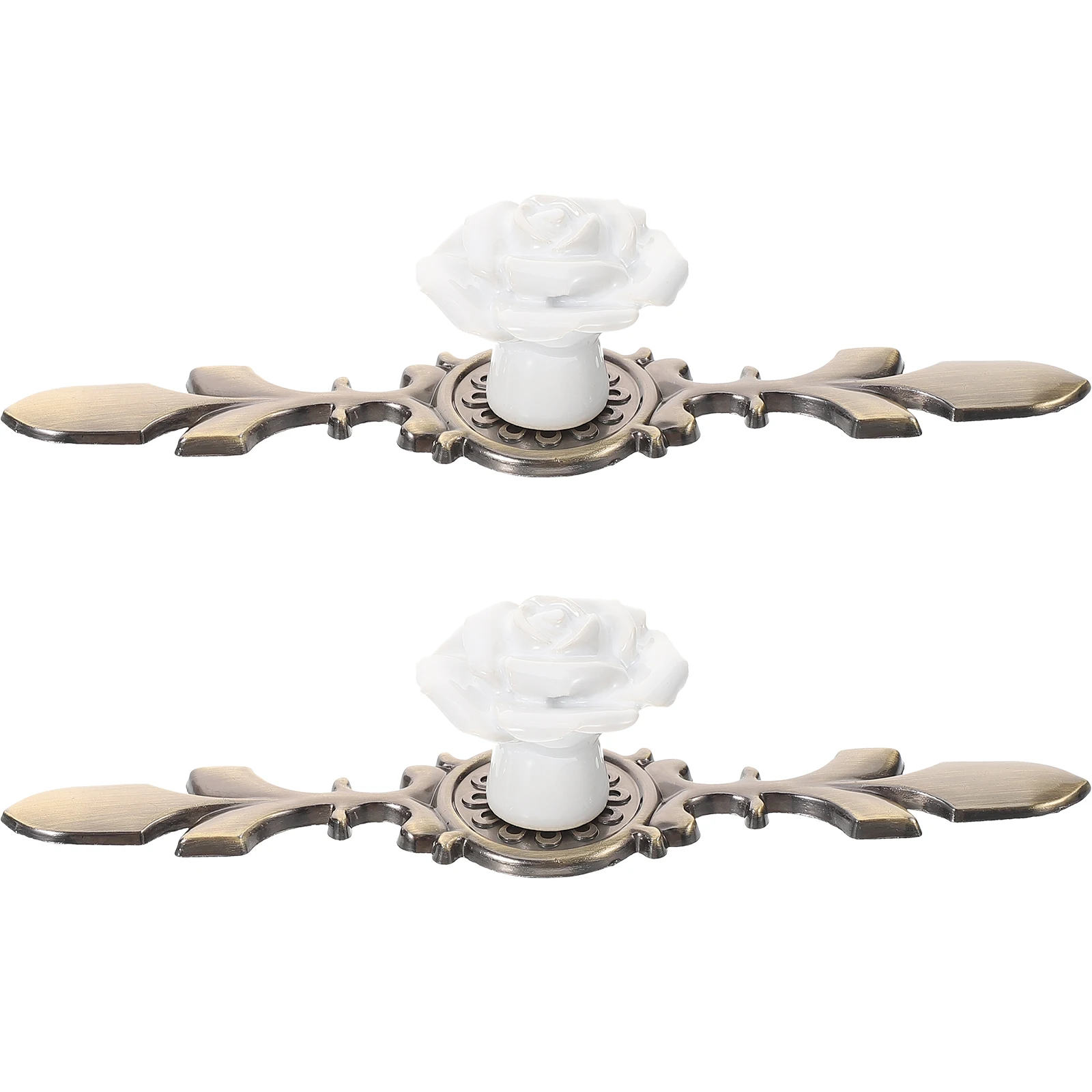 2Pcs Vintage Ceramic Copper Dresser Drawer Knobs Rose Flower Pattern Kitchen Cupboard Door Handles Decorative Furniture Pulls
2Pcs Vintage Ceramic Copper Dresser Drawer Knobs Rose Flower Pattern Kitchen Cupboard Door Handles Decorative Furniture Pulls