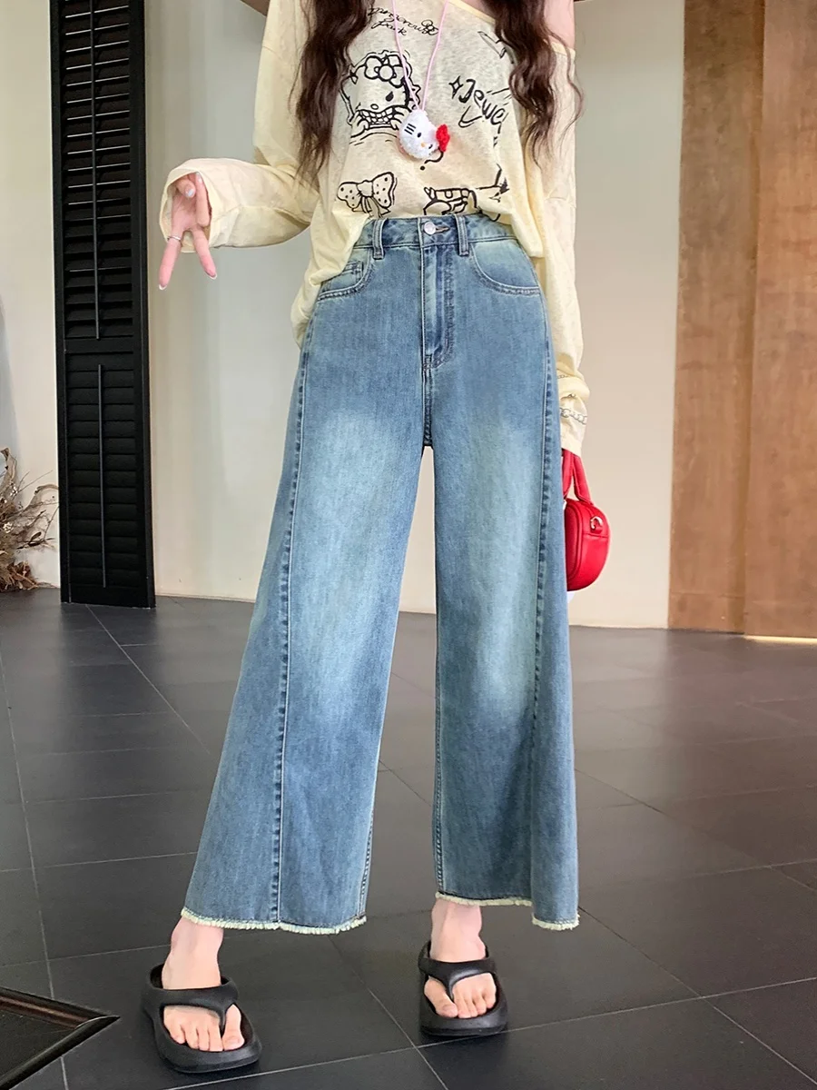 Свободные джинсы с высокой талией и прямыми штанинами для женщин, осенняя новинка, большие размеры, скрывающие бедра, утягивающие, широкие брюки
Свободные джинсы с высокой талией и прямыми штанинами для женщин, осенняя новинка, большие размеры, скрывающие бедра, утягивающие, широкие брюки