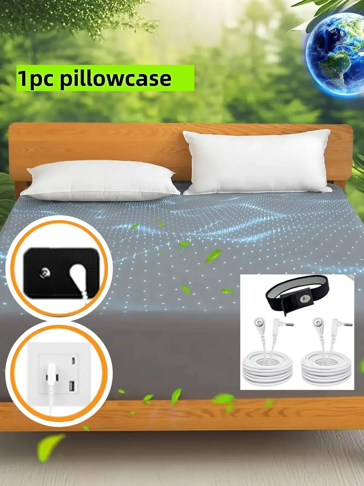 White Grounding Pillowcase with10% Silver Fiber&Organic Cotton, Conductive Grounding Pillow Case for Better Sleep Reduce Stress
White Grounding Pillowcase with10% Silver Fiber&Organic Cotton, Conductive Grounding Pillow Case for Better Sleep Reduce Stress