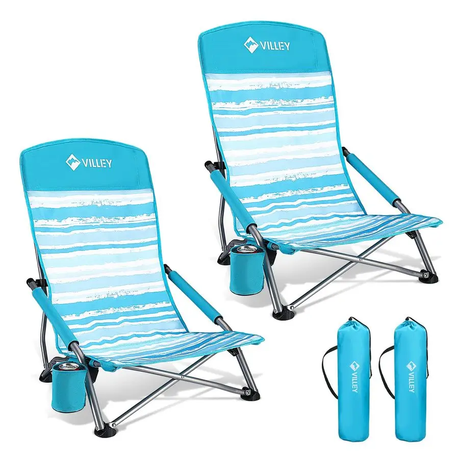 Low Beach Chairs for Adults 2 Pack, High Back Folding Beach Chairs, Lightweight and Portable for Outdoor, Beach, Camping, Lawn,
Low Beach Chairs for Adults 2 Pack, High Back Folding Beach Chairs, Lightweight and Portable for Outdoor, Beach, Camping, Lawn,