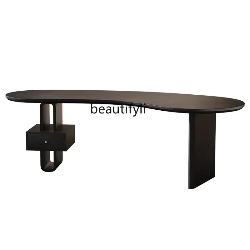 Modern simple solid wood curved home study desk chair combination office drawer table legs 
Modern simple solid wood curved home study desk chair combination office drawer table legs