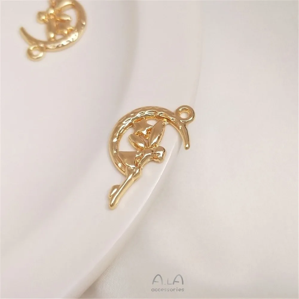 14K Gold-plated Real Gold Moon Angel Elf Pendant Handmade Diy Necklace Bracelet Jewelry Pendant
14K Gold-plated Real Gold Moon Angel Elf Pendant Handmade Diy Necklace Bracelet Jewelry Pendant