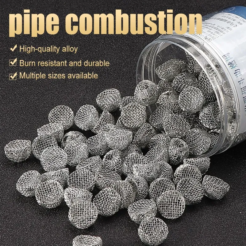 100Pcs Tobacco Pipe Filters Combustion Support NET Spherical Metal Filter Smoking Pipes Accessories Prevent Blocking 13-20mm
100Pcs Tobacco Pipe Filters Combustion Support NET Spherical Metal Filter Smoking Pipes Accessories Prevent Blocking 13-20mm