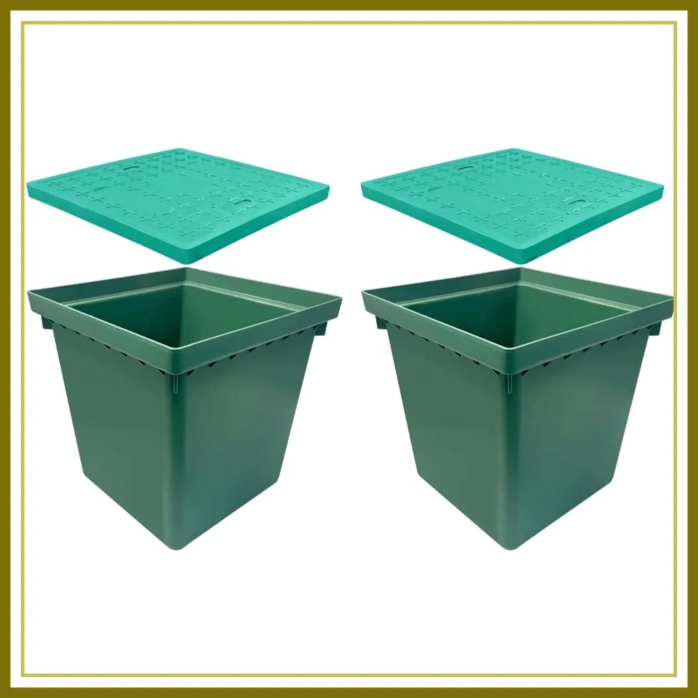 2 Sets 20x20x20in Underground Splice Box with FRP Cover, Large Enclosure Precast Polyethylene Pull Pit for Cable Wiring
2 Sets 20x20x20in Underground Splice Box with FRP Cover, Large Enclosure Precast Polyethylene Pull Pit for Cable Wiring