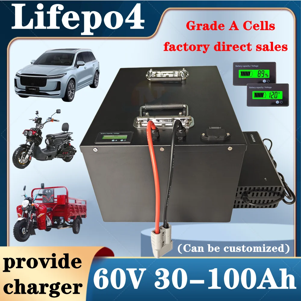XN 60V 30Ah Battery 40Ah 50Ah 60Ah 70Ah 80Ah 90Ah 100Ah Lithium Lifepo4 For 1800W 3000W Two-Wheeler Four Wheeler Golf Cart RV
XN 60V 30Ah Battery 40Ah 50Ah 60Ah 70Ah 80Ah 90Ah 100Ah Lithium Lifepo4 For 1800W 3000W Two-Wheeler Four Wheeler Golf Cart RV