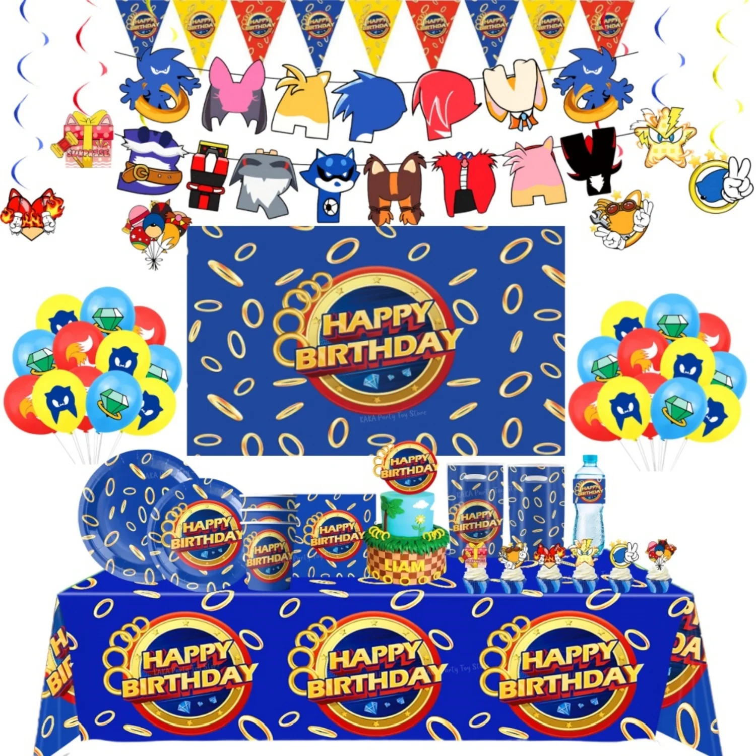 Cartoon Animation Birthday Decorations Blue and Golden Rings Theme Balloon Bag Cup Banner Baby Shower Kids Party Supplies Toy
Cartoon Animation Birthday Decorations Blue and Golden Rings Theme Balloon Bag Cup Banner Baby Shower Kids Party Supplies Toy