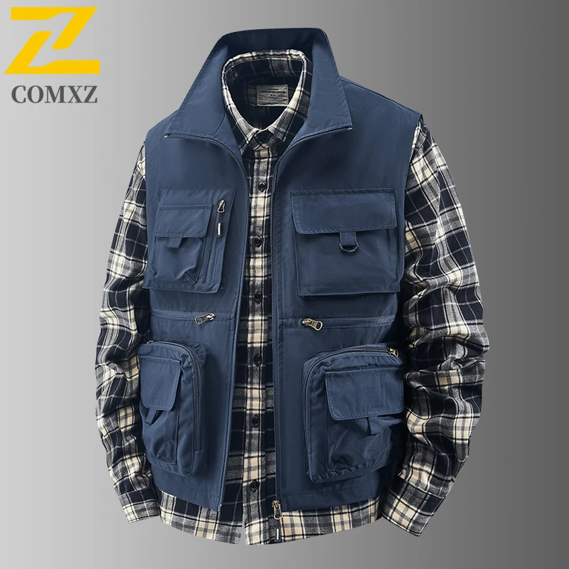 Large Standing Collar Men Vest Solid Color Loose Breathable Multi Pocket Workwear Sleeveless Jacket Outdoor Camping Fishing Vest
Large Standing Collar Men Vest Solid Color Loose Breathable Multi Pocket Workwear Sleeveless Jacket Outdoor Camping Fishing Vest