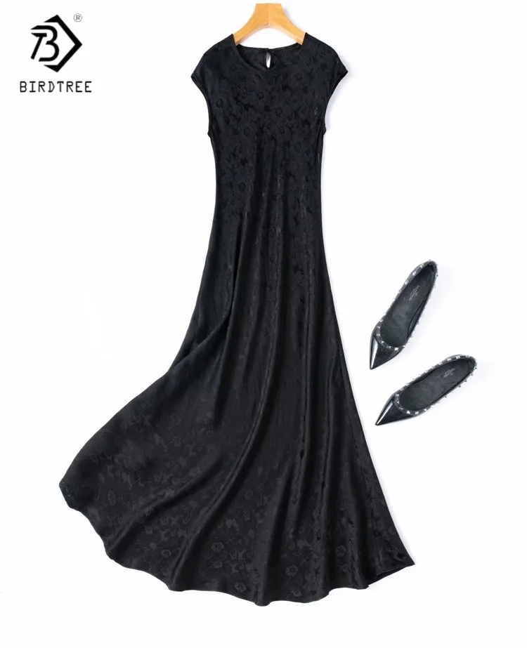 Birdtree Summer 100% Mulberry Silk Dress,Women Jacquard Sangbo Satin O-neck Short Sleeve Loose Fish Tail Dress,2025 New D56218JF
Birdtree Summer 100% Mulberry Silk Dress,Women Jacquard Sangbo Satin O-neck Short Sleeve Loose Fish Tail Dress,2025 New D56218JF