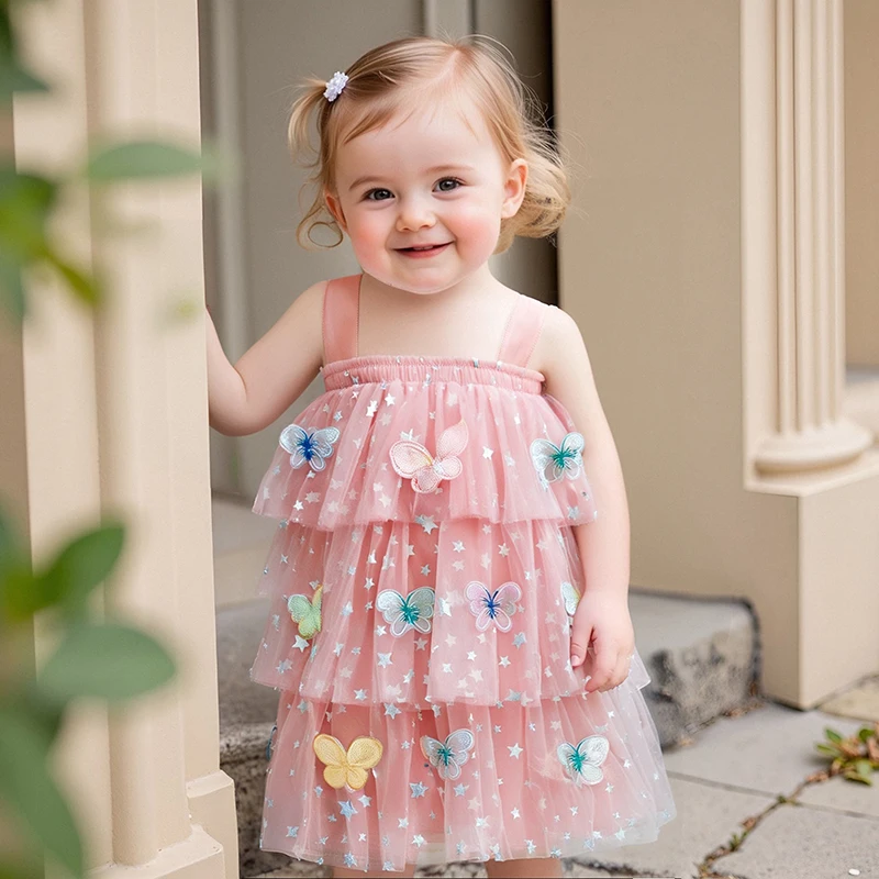 Girls A-line Dress, Sleeveless Stars Butterfly Tulle Dress Summer Princess Dress for Daily Party
Girls A-line Dress, Sleeveless Stars Butterfly Tulle Dress Summer Princess Dress for Daily Party