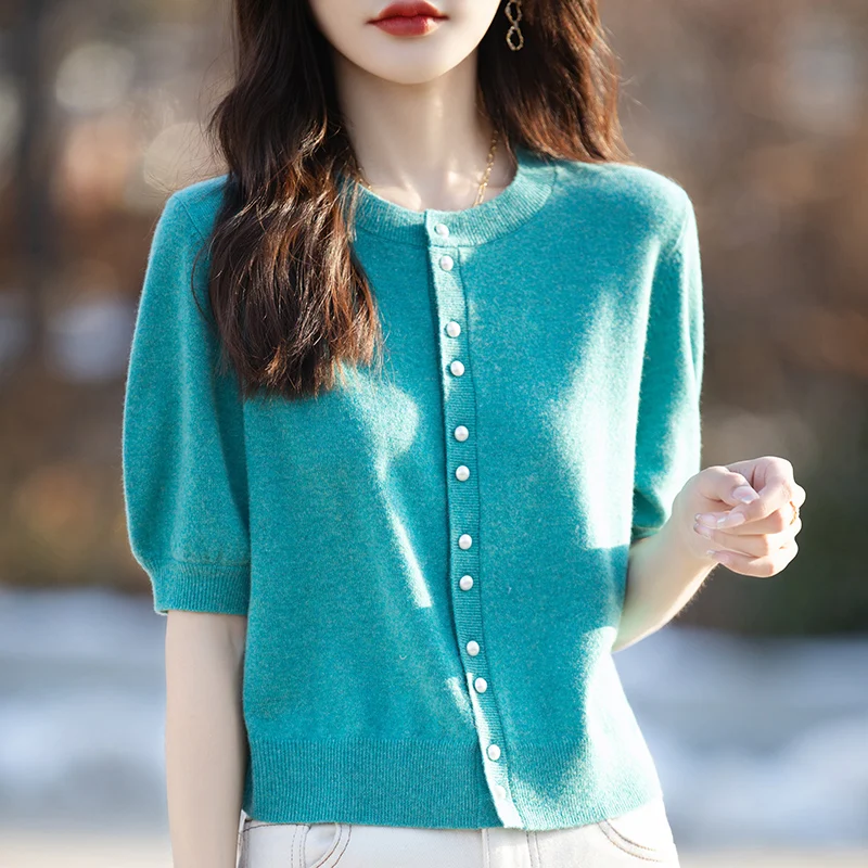 Summer Thin Knit Short Sleeve Cardigan Casual Sweater Knitted Women Top Loose Women's Quality Clothing Breathable Comfortable
Summer Thin Knit Short Sleeve Cardigan Casual Sweater Knitted Women Top Loose Women's Quality Clothing Breathable Comfortable