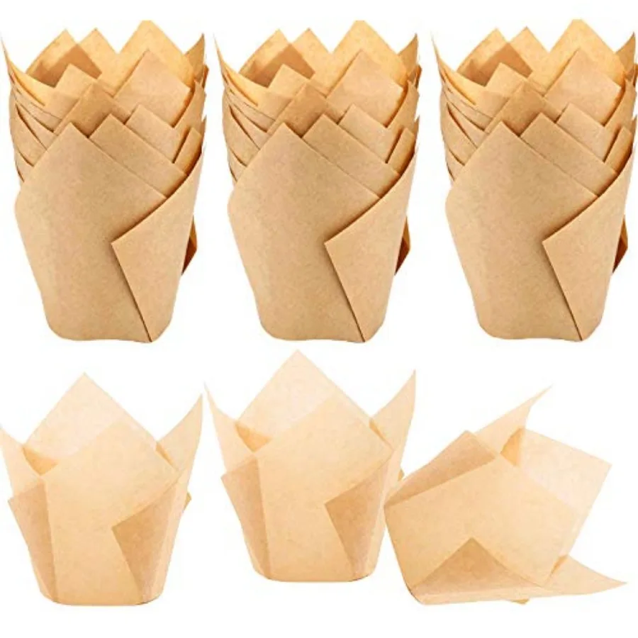 150pcs Tulip Cupcake Liners Natural Baking Cups Muffin Paper Liner Grease-Proof Wrappers for Wedding, Birthday Party, Standard
150pcs Tulip Cupcake Liners Natural Baking Cups Muffin Paper Liner Grease-Proof Wrappers for Wedding, Birthday Party, Standard