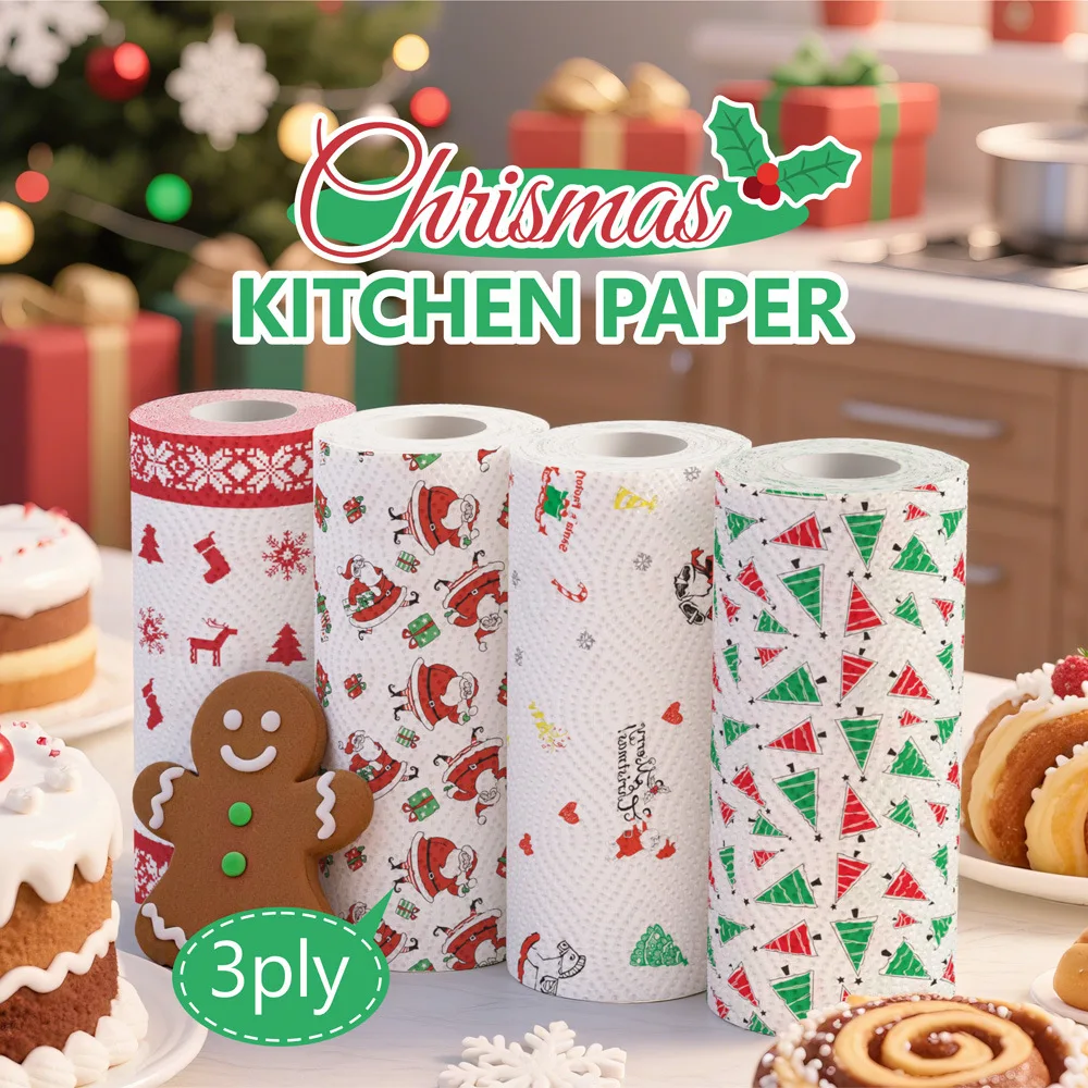 37 Sheets Christmas Kitchen Paper Towels Thick 3 Ply Disposable Cleaning Roll Strong Absorbent Wet And Dry Household Tissue Roll
37 Sheets Christmas Kitchen Paper Towels Thick 3 Ply Disposable Cleaning Roll Strong Absorbent Wet And Dry Household Tissue Roll