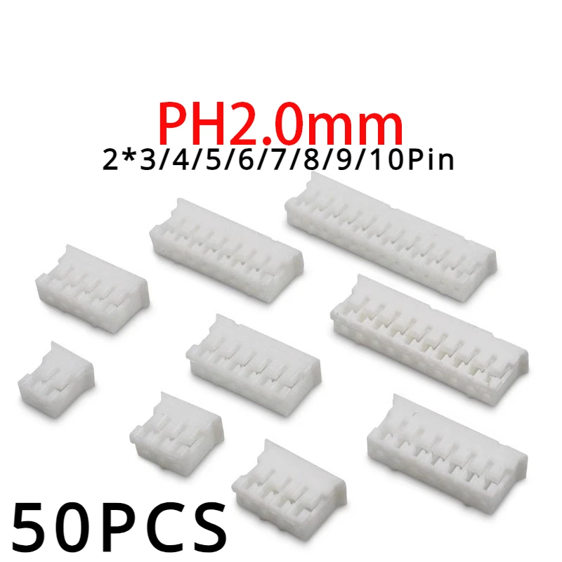 50Pcs/lot PHD 2.0mm double 2.0mm plug connector terminal Plastic shell 2x3P 4P 5P 6P 7P 8P 10P Crimps Terminals
50Pcs/lot PHD 2.0mm double 2.0mm plug connector terminal Plastic shell 2x3P 4P 5P 6P 7P 8P 10P Crimps Terminals