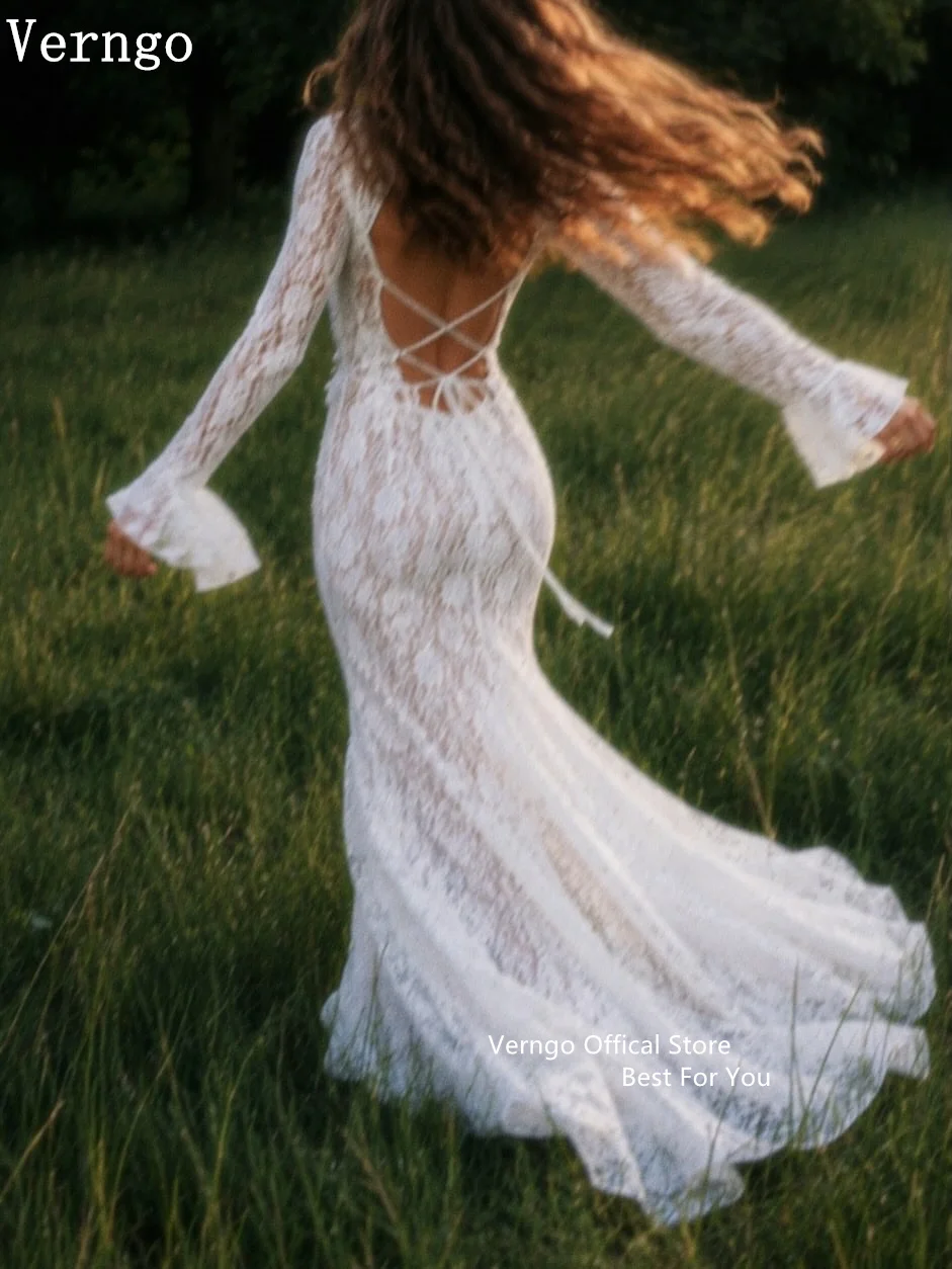 Verngo lvory Exquisite Lace Wedding Dress V Neck Backless Bride Gown vestidos de noche After Party Gown 2027Customized
Verngo lvory Exquisite Lace Wedding Dress V Neck Backless Bride Gown vestidos de noche After Party Gown 2027Customized