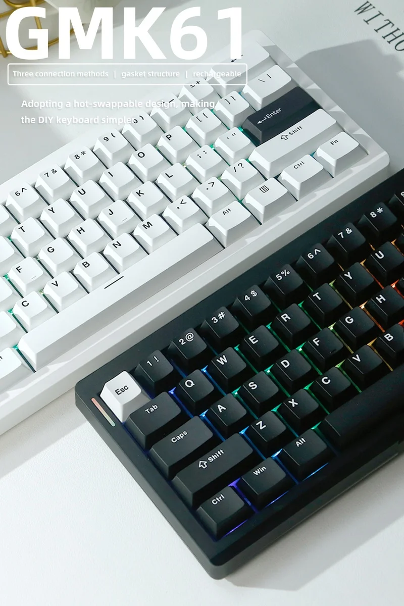Gmk61 3-Mode Hot-Swash Gasket Mechanical Keyboard Bluetooth Wireless 3-Mode Connection Rgb Custom Feel Comfortable
Gmk61 3-Mode Hot-Swash Gasket Mechanical Keyboard Bluetooth Wireless 3-Mode Connection Rgb Custom Feel Comfortable