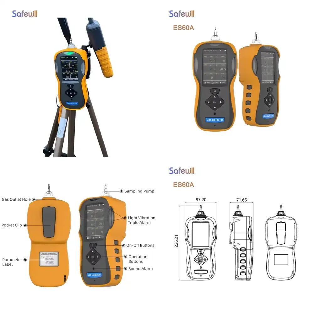 Safewill Portable 6-in-1 Datalogger ES60A Multi for LEL H2S NH3 O3 SO2 CLO2
Safewill Portable 6-in-1 Datalogger ES60A Multi for LEL H2S NH3 O3 SO2 CLO2