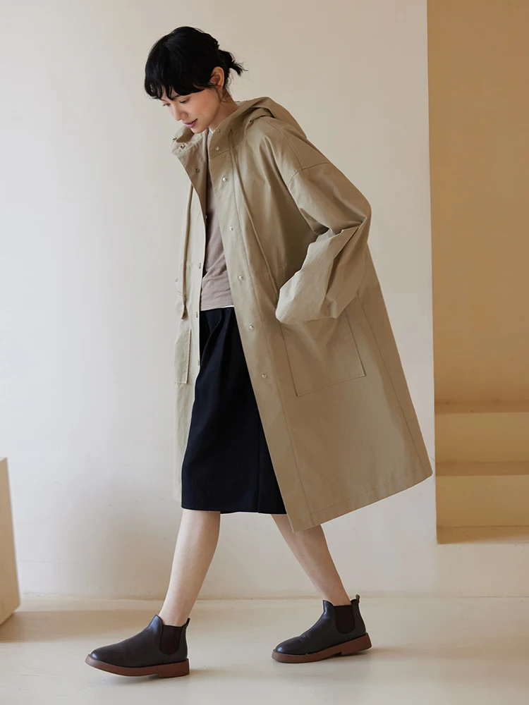 Hacikis Miss Long Hooded Khaki Cotton Plaid Slimming Youthful Outerwear Spring Limited Edition Commute Simple Sle Coat
Hacikis Miss Long Hooded Khaki Cotton Plaid Slimming Youthful Outerwear Spring Limited Edition Commute Simple Sle Coat