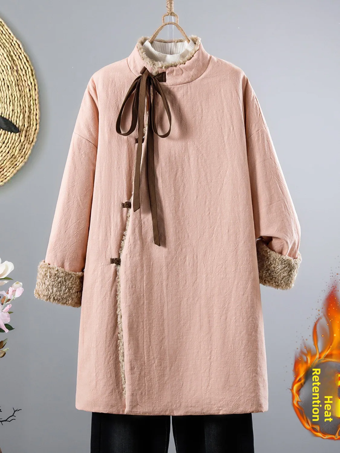 Retro Linen Jacket with Button Design Mid-Length Cotton Coat for Women Winter Warm Tea Ceremony Clothing Zen Spirit Style
Retro Linen Jacket with Button Design Mid-Length Cotton Coat for Women Winter Warm Tea Ceremony Clothing Zen Spirit Style