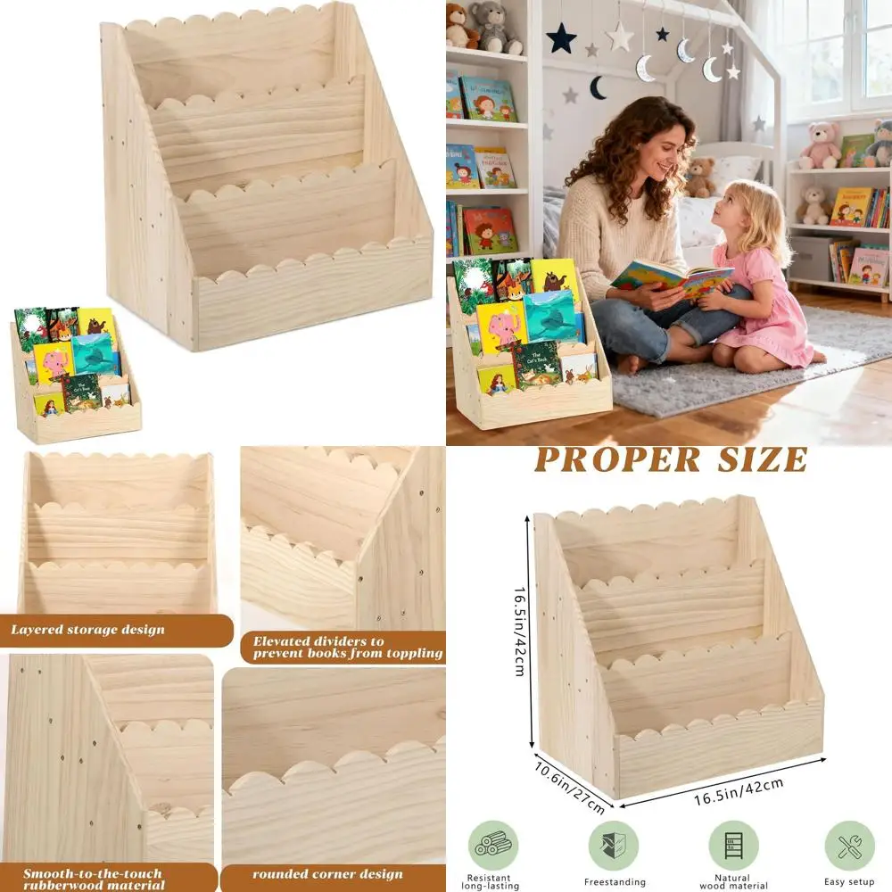 3-х уровневая деревянная книжная полка с зубцами — прочный органайзер в стиле Монтессори для детей, подходит для детской, спальни, игровой комнаты, 16,5
3-х уровневая деревянная книжная полка с зубцами — прочный органайзер в стиле Монтессори для детей, подходит для детской, спальни, игровой комнаты, 16,5
