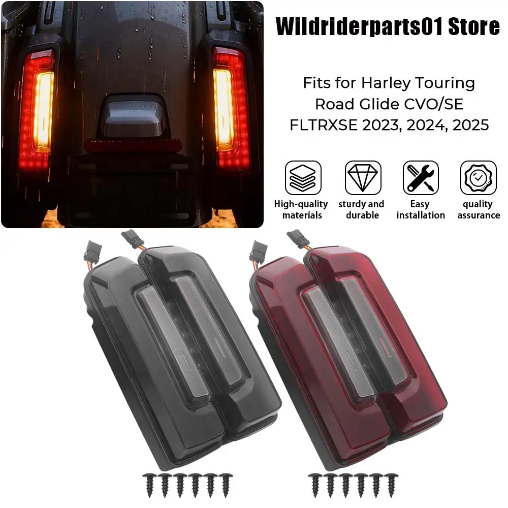 2PCS LED Tail Light ABS Plastic Black Motorcycle Accessories Fits For Harley Touring Road Glide CVO ST FLTRXSTSE 2024 2025 2026
2PCS LED Tail Light ABS Plastic Black Motorcycle Accessories Fits For Harley Touring Road Glide CVO ST FLTRXSTSE 2024 2025 2026
