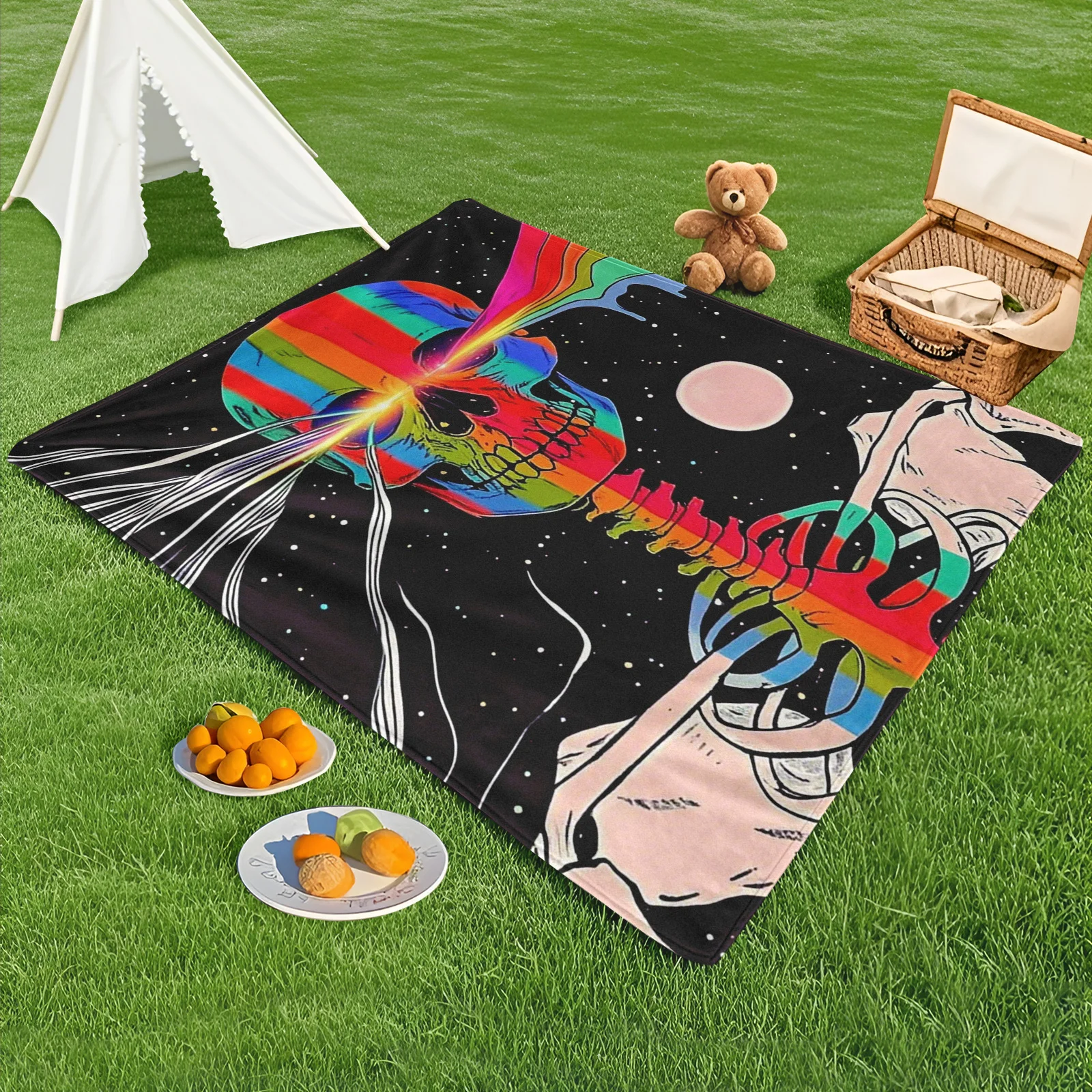Skull Ribbon And Starry Sky Blanket In Red For Outdoor Themes Featuring Artistic And Bold Design For Unique Gatherings
Skull Ribbon And Starry Sky Blanket In Red For Outdoor Themes Featuring Artistic And Bold Design For Unique Gatherings