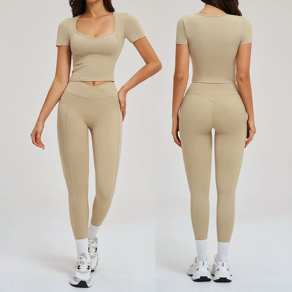 2PCS Women Yoga Set High Waist Yoga Pants & T-Shirt Combo Gym Fitness Running Short Sleeve Crop Top High Waist Leggings Yoga Set
2PCS Women Yoga Set High Waist Yoga Pants & T-Shirt Combo Gym Fitness Running Short Sleeve Crop Top High Waist Leggings Yoga Set