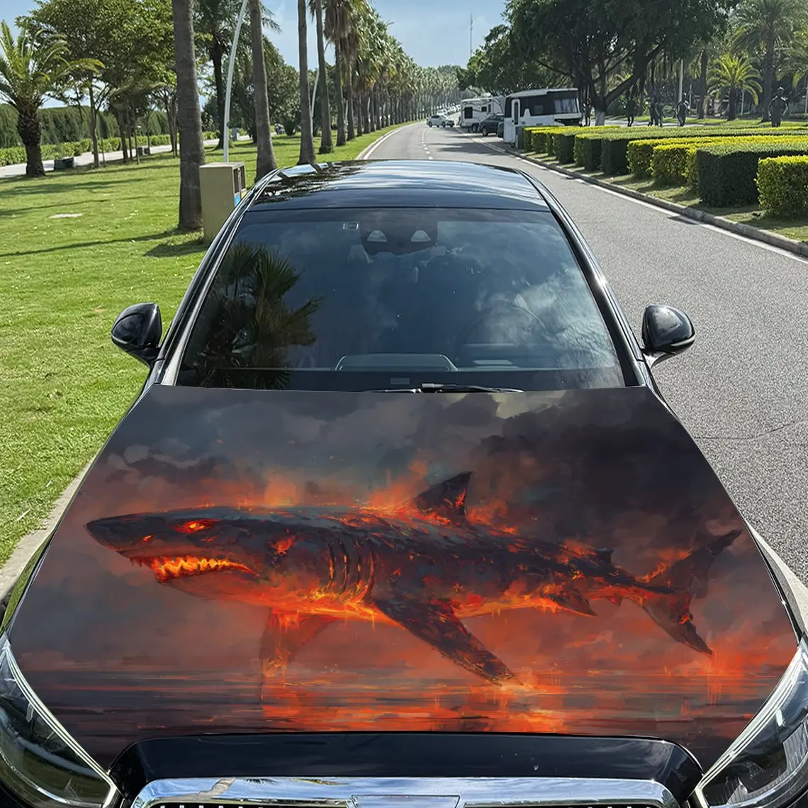 Gruesome Shark Print car hood stickers, waterproof self-adhesive, scratch resistant, easy to stick, durable car PVC stickers, ca
Gruesome Shark Print car hood stickers, waterproof self-adhesive, scratch resistant, easy to stick, durable car PVC stickers, ca