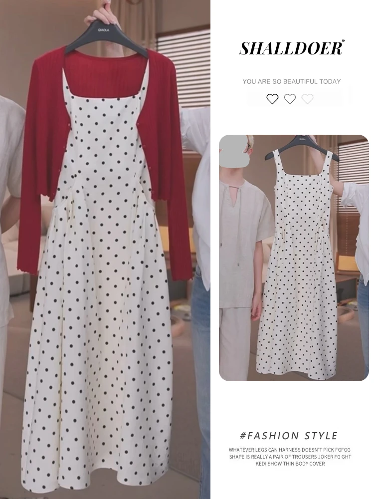 Red Polka Dot Halter Dress Women's Summer Fashion Set Korean Style Sun Protection Cardigan Beautiful Two-Piece Suit Casual Wear
Red Polka Dot Halter Dress Women's Summer Fashion Set Korean Style Sun Protection Cardigan Beautiful Two-Piece Suit Casual Wear