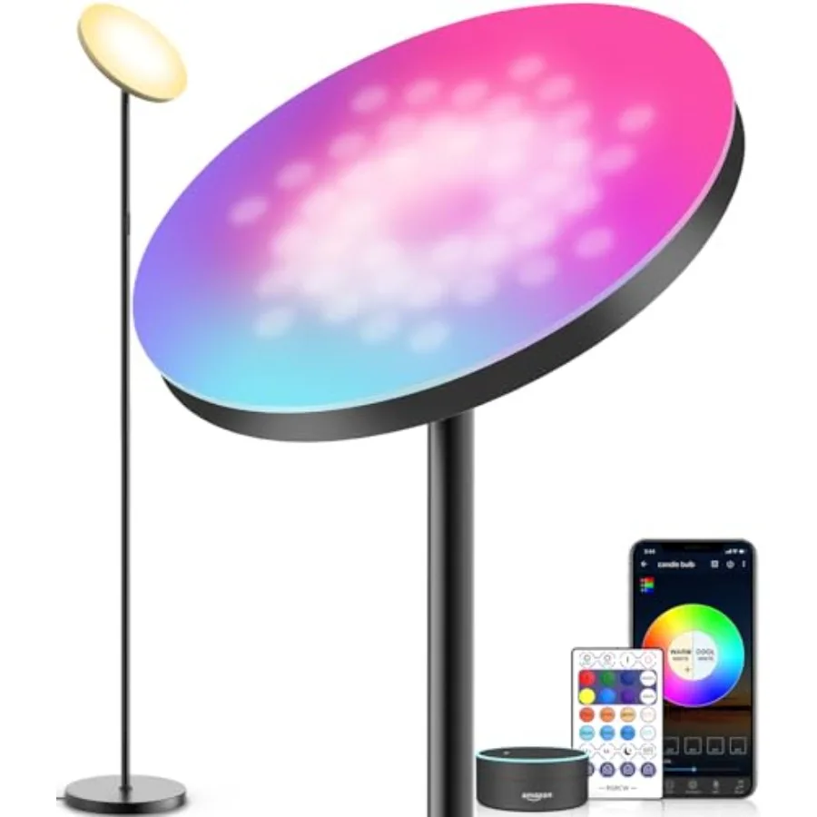 Smart RGB LED Floor Lamp Works with Alexa Google Home WiFi Remote Modern Tall Standing Light Super Bright 2000LM Color Changing
Smart RGB LED Floor Lamp Works with Alexa Google Home WiFi Remote Modern Tall Standing Light Super Bright 2000LM Color Changing