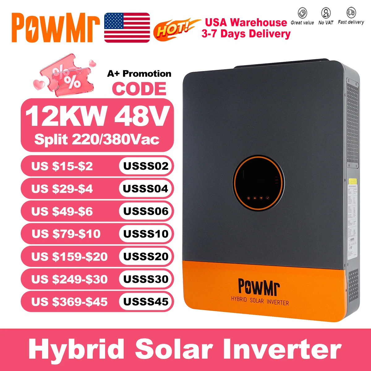 PowMr Гибридные солнечные инверторы PowMr, 12 кВт, 48 В, выход 220 В, 380 В, двойной MPPT, 260 А, фотоэлектрический 800 В, поддержка одно- и трехфазной функции синхронизации
PowMr Гибридные солнечные инверторы PowMr, 12 кВт, 48 В, выход 220 В, 380 В, двойной MPPT, 260 А, фотоэлектрический 800 В, поддержка одно- и трехфазной функции синхронизации