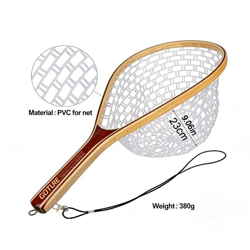 Wooden Fly Fishing Net, Trout Landing Net, Soft Rubber Fly Fishing Landing Net for Trout Bass Catch and Release
Wooden Fly Fishing Net, Trout Landing Net, Soft Rubber Fly Fishing Landing Net for Trout Bass Catch and Release