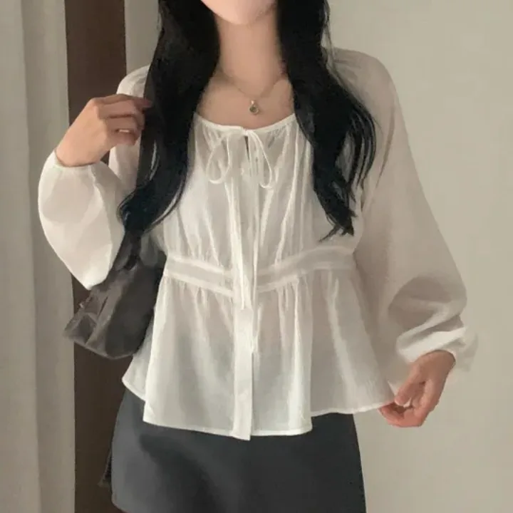 Chic Summer Anti-Aging Tie-Dye Chiffon irt Women's Loose ort-Sved Long-Sved Top Pure Color Casual Faion
Chic Summer Anti-Aging Tie-Dye Chiffon irt Women's Loose ort-Sved Long-Sved Top Pure Color Casual Faion