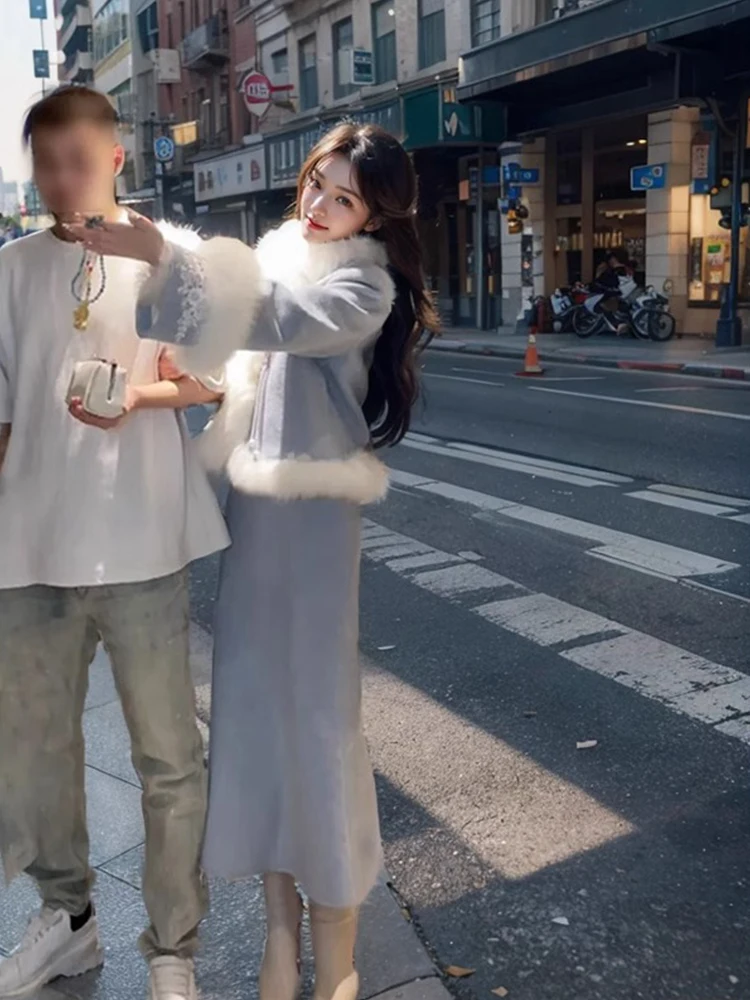 Ele Blue Slimming Faion Set for Women Winter 2024 New ort Jaet f-length Skirt Student School orm Work Outfit
Ele Blue Slimming Faion Set for Women Winter 2024 New ort Jaet f-length Skirt Student School orm Work Outfit